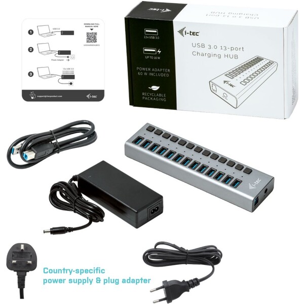 i-tec-USB-3-0-Charging-HUB-13-Port-Power-Adapter-60-W