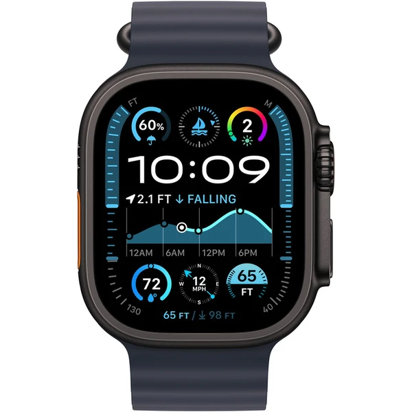 Apple Watch 49/44/45/46mm námořnicky modrý oceánský řemínek s černým titanem - Řemínky - Obrázek B469000L01