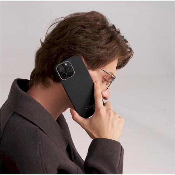 Pitaka-MagEZ-Case-5-MagSafe-kryt-iPhone-16-Black-Grey-Twill