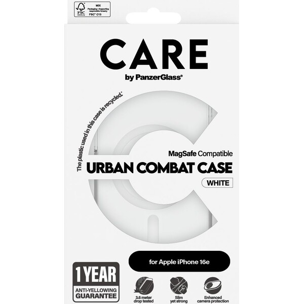 PanzerGlass-CARE-kryt-Apple-iPhone-17e-16e-MagSafe-Urban-Combat-ciry-bily
