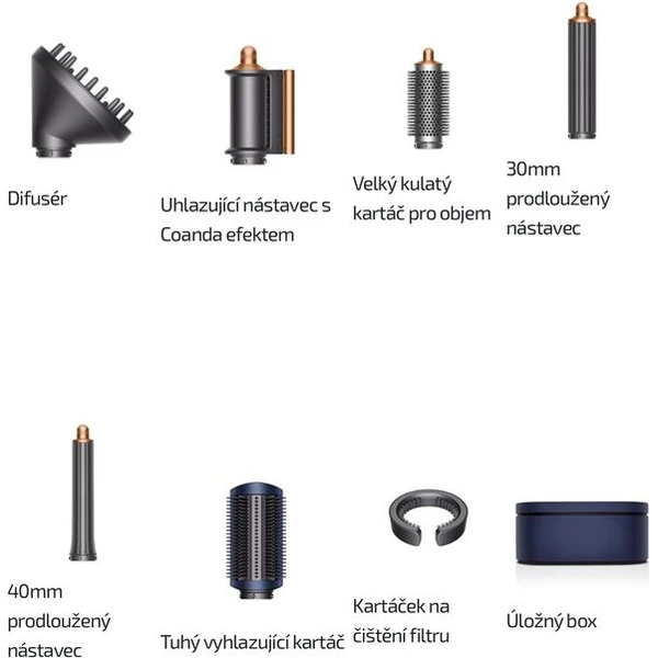 Dyson Airwrap Complete Long Volumise HS05 kulmofén modrý/měděný - Kulmofény - Obrázek BA3E000N01