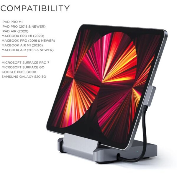 Satechi-Aluminium-Stand-Hub-for-iPad-Pro-USB-C-PD-60W-4K-HDMI-60Hz