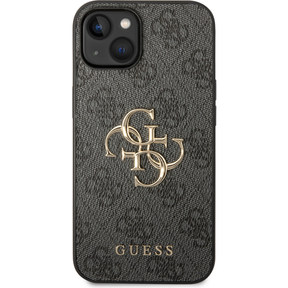 Guess-PU-4G-Metal-Logo-kryt-iPhone-15-sedy