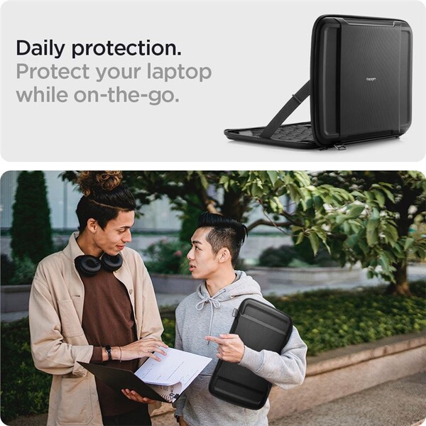 Spigen-Rugged-Armor-Pro-pouzdro-MacBook-Pro-14-M4-2024-M3-2023-M2-2023-M1-2021-cerne