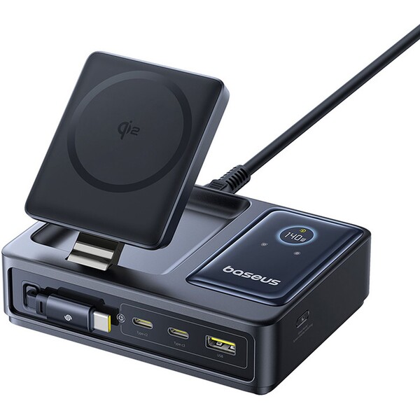 Baseus-Nomos-Qi2-nabijeci-stanice-140W-3xUSB-C-USB-A-s-vysuvnym-kabelem-USB-C-sitovy-kabel-1m-cerna