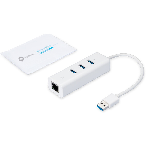 TP-Link-UE330-USB-3-0-HUB-adapter-USB-3-0-na-Ethernet-bily