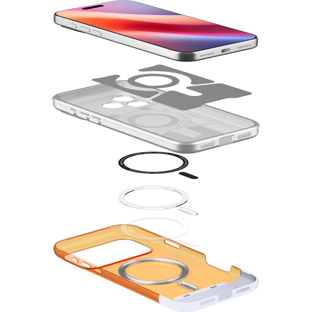 Spigen-Classic-C1-MagSafe-kryt-iPhone-17-Pro-tangerine