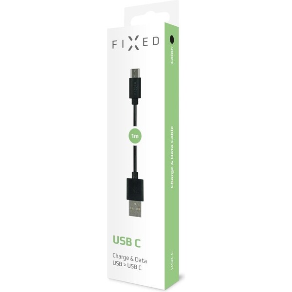 FIXED-Rapid-Charge-USB-A-USB-C-napajeci-kabel-1m-cerny
