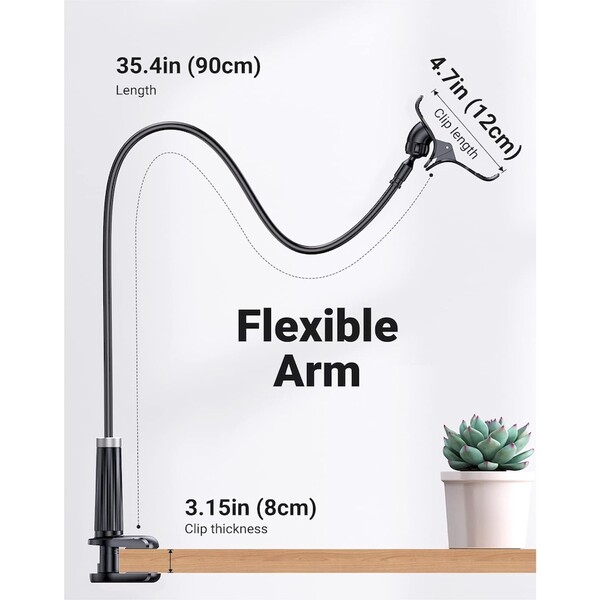 UGREEN-Flexible-Long-Arm-univerzalni-drzak-s-dlouhym-ramenem-cerny