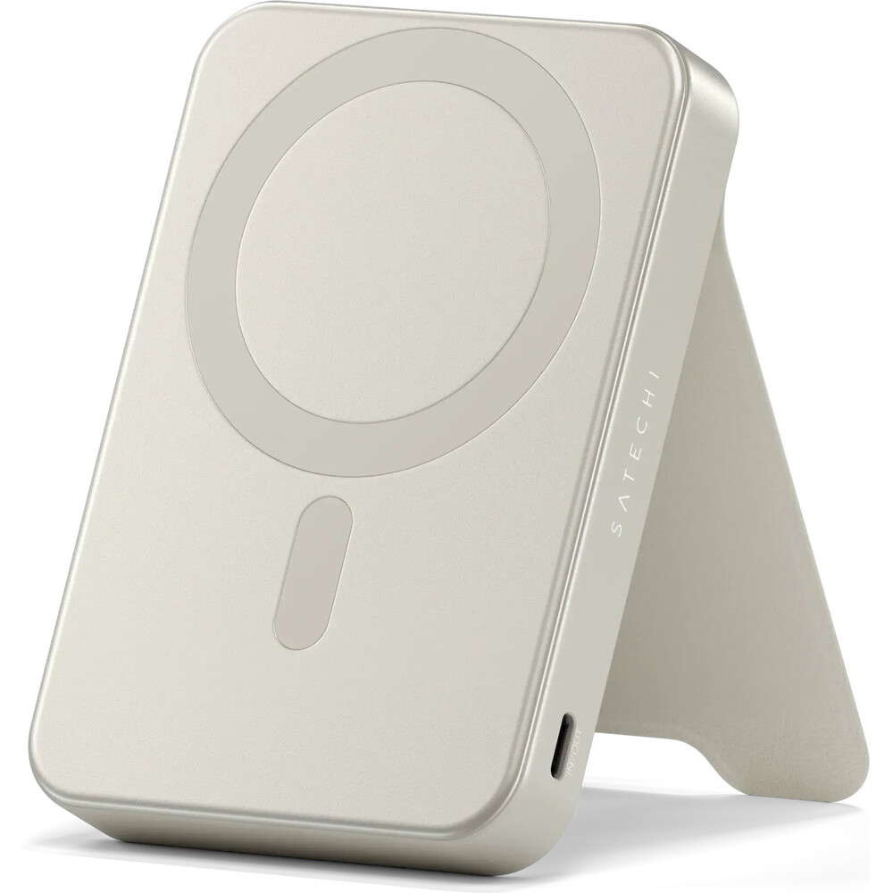 Satechi-Qi2-MagSafe-5K-magneticka-powerbanka-se-stojankem-bezova