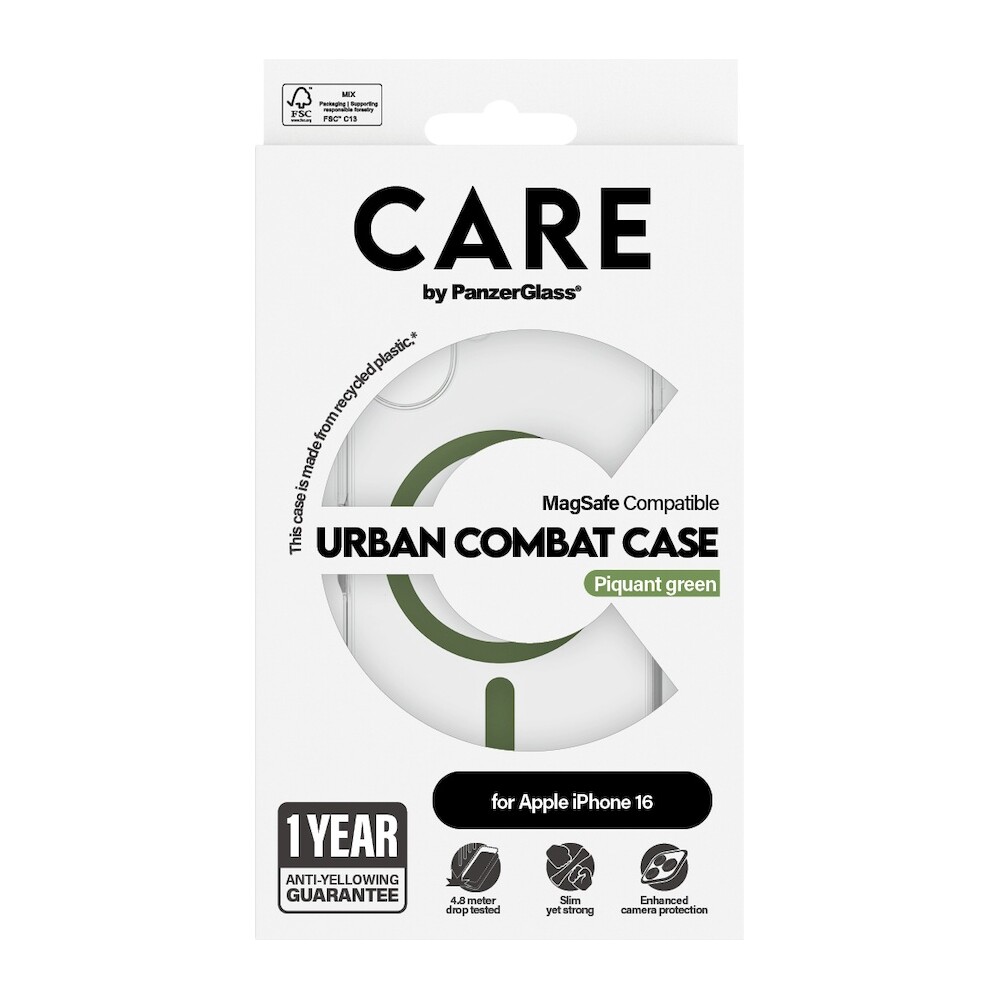 PanzerGlass-CARE-kryt-Apple-iPhone-16-MagSafe-Urban-Combat-ciry-zeleny