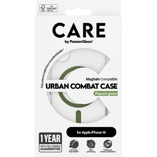 PanzerGlass-CARE-kryt-Apple-iPhone-16-MagSafe-Urban-Combat-ciry-zeleny