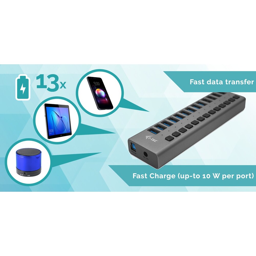 i-tec-USB-3-0-Charging-HUB-13-Port-Power-Adapter-60-W