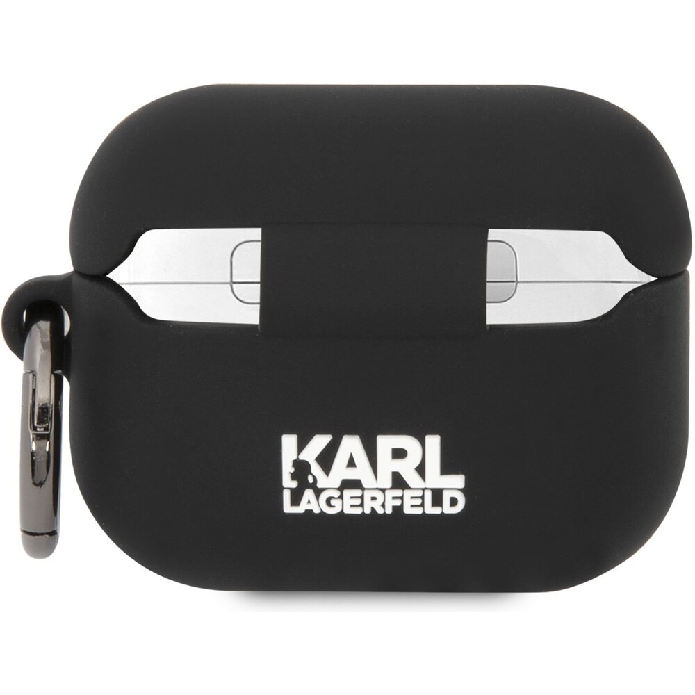 Karl-Lagerfeld-3D-Logo-NFT-Choupette-Head-Silikonove-pouzdro-Airpods-Pro-cerne