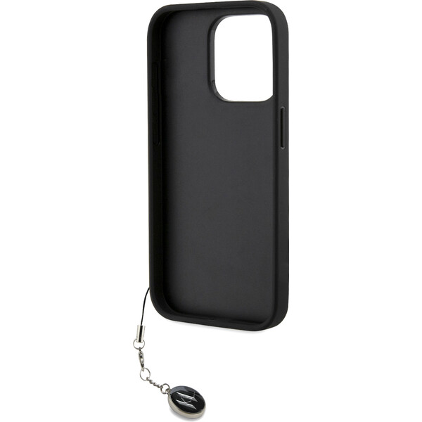 Karl-Lagerfeld-PU-Saffiano-Rhinestone-Charm-zadni-kryt-iPhone-15-Pro-cerny
