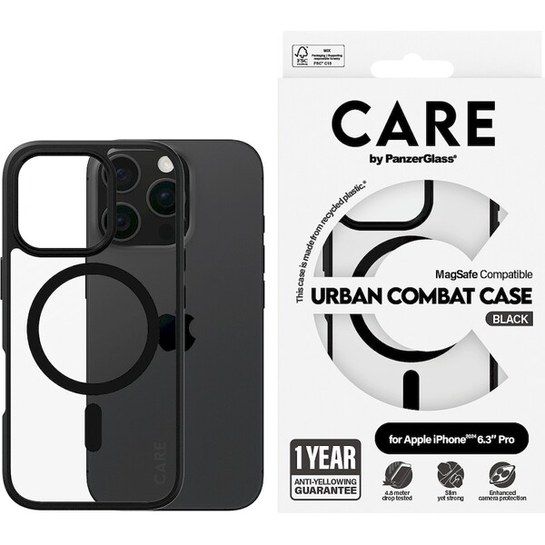 PanzerGlass-CARE-kryt-Apple-iPhone-16-Pro-MagSafe-Urban-Combat-cerny-cerny