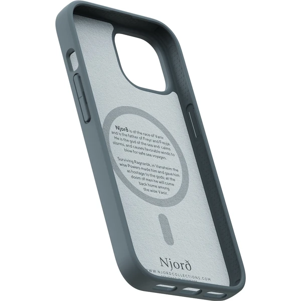 NJORD Fabric MagSafe kryt iPhone 15 tmavě šedý - Pouzdra - Obrázek C819000601