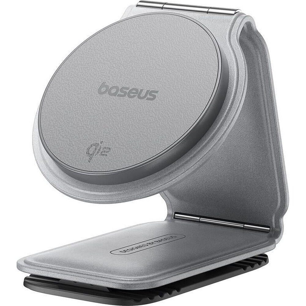 Baseus-PrimeTrip-C02-drzak-do-auta-s-bezdratovym-nabijenim-Qi2-na-palubni-desku-sedy
