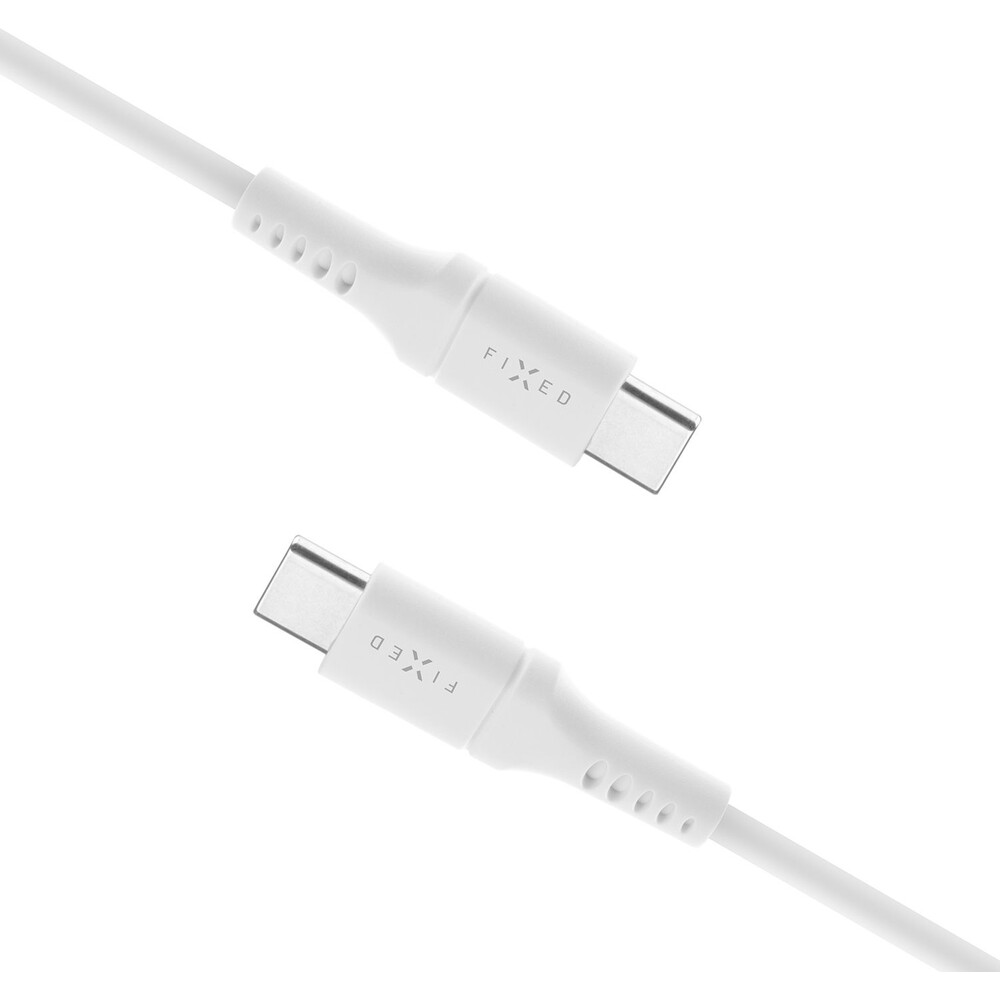 FIXED-Liquid-silicone-USB-C-USB-C-napajeci-kabel-60W-0-5m-bily
