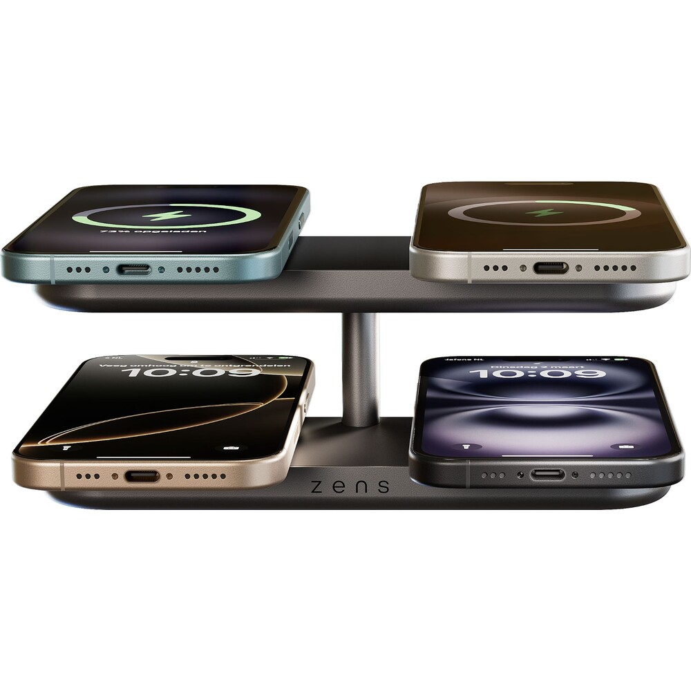ZENS-Quattro-Charger-Pro-4-MagSafe-Qi2-nabijeci-stanice-4x-15W-cerna