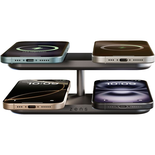 ZENS-Quattro-Charger-Pro-4-MagSafe-Qi2-nabijeci-stanice-4x-15W-cerna