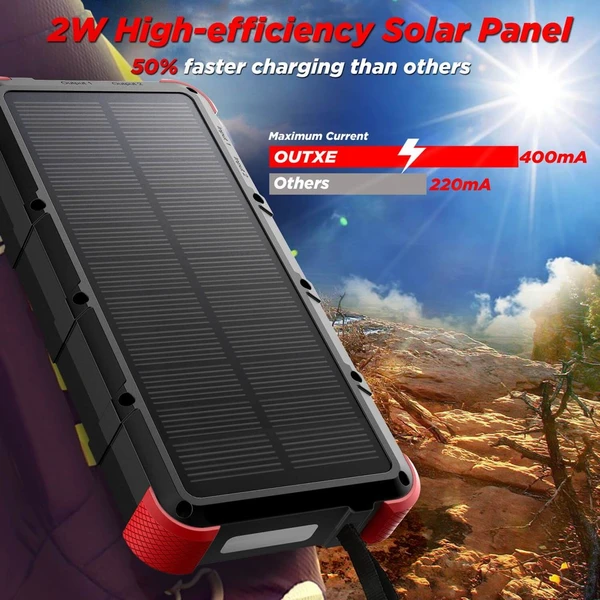 OUTXE Savage Solar IP67 odolná solární powerbanka s rychlým nabíjením ...
