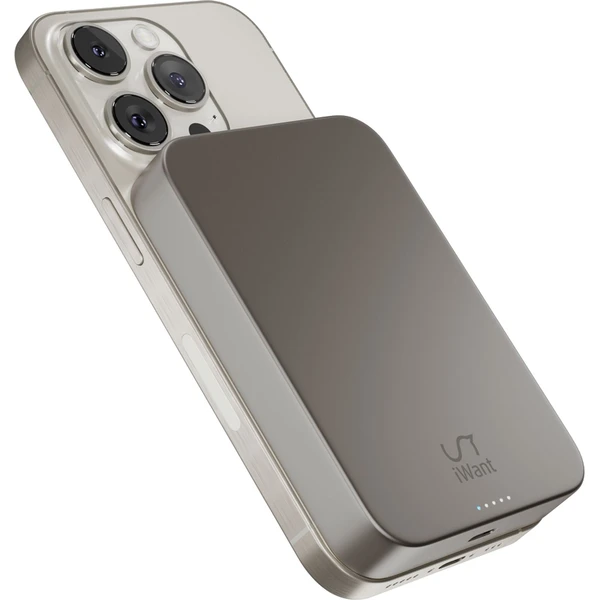 iWant Qi2 hliníková powerbanka 10000 mAh - MagSafe kompatibilní - titanová - Powerbanky - Hlavní obrázek