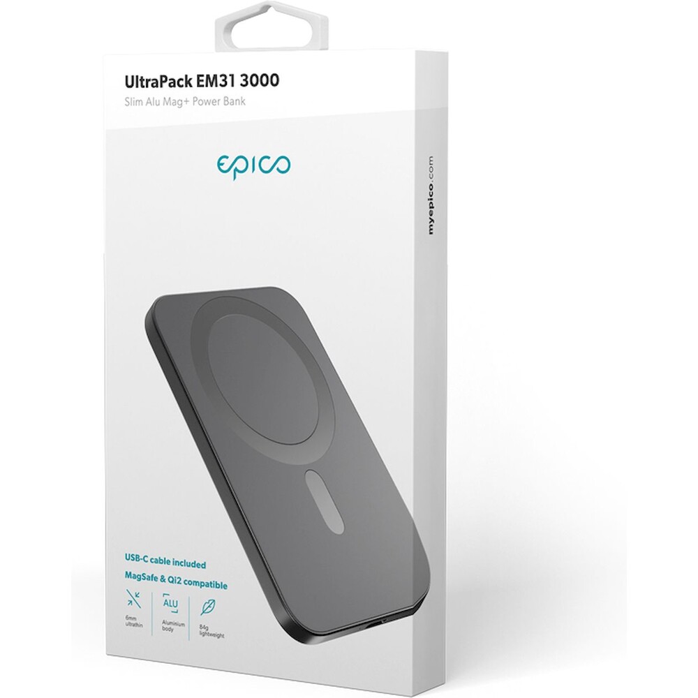 Epico-UltraPack-Slim-3000mAh-hlinikova-Mag-bezdratova-powerbanka-EM31-vesmirne-seda