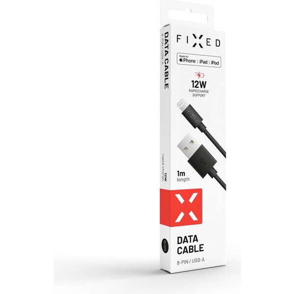 FIXED-Rapid-Charge-USB-A-Lightning-napajeci-kabel-12W-1m-cerny