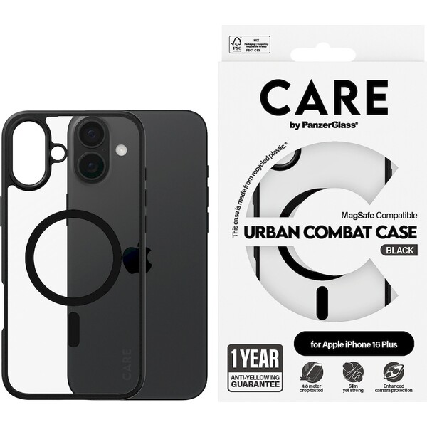 PanzerGlass-CARE-kryt-Apple-iPhone-16-Plus-MagSafe-Urban-Combat-cerny-cerny