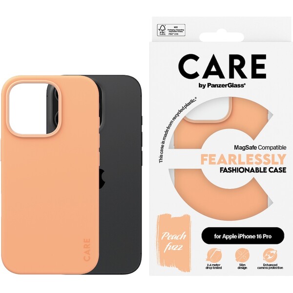 PanzerGlass-CARE-kryt-Apple-iPhone-16-Pro-MagSafe-Fearlessly-broskvovy