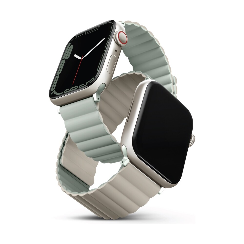 UNIQ-Revix-oboustranny-reminek-pro-Apple-Watch-42-41-40-38mm-Sage-sedolozeny-bezovy-