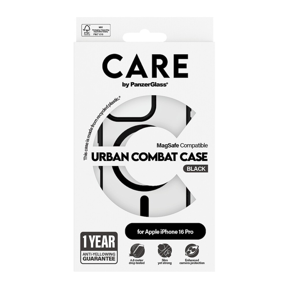 PanzerGlass-CARE-kryt-Apple-iPhone-16-Pro-MagSafe-Urban-Combat-cerny-cerny