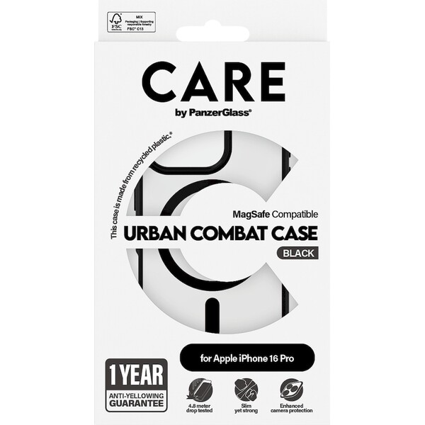 PanzerGlass-CARE-kryt-Apple-iPhone-16-Pro-MagSafe-Urban-Combat-cerny-cerny