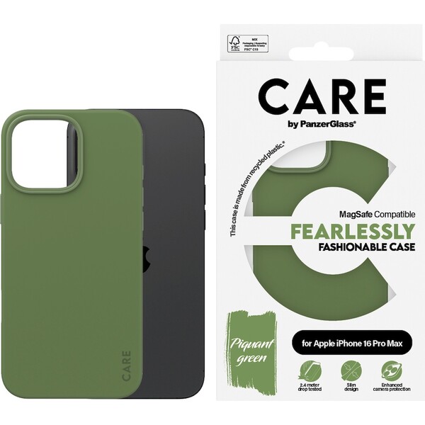 PanzerGlass-CARE-kryt-Apple-iPhone-16-Pro-Max-MagSafe-Fearlessly-zeleny