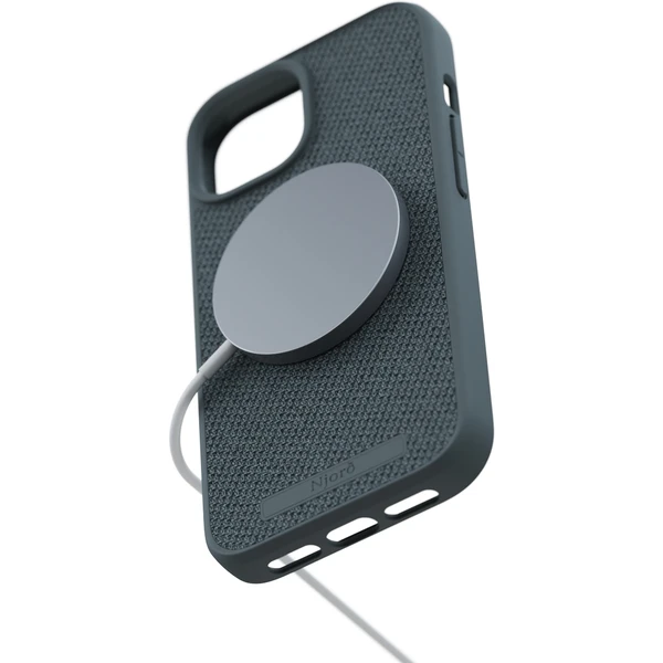 NJORD Fabric MagSafe kryt iPhone 15 tmavě šedý - Pouzdra - Obrázek D819000601