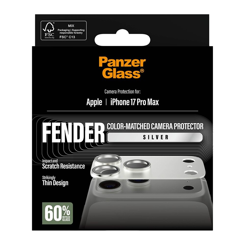 PanzerGlass-FENDER-hlinikova-ochrana-fotoaparatu-Apple-iPhone-17-Pro-Max-stribrna
