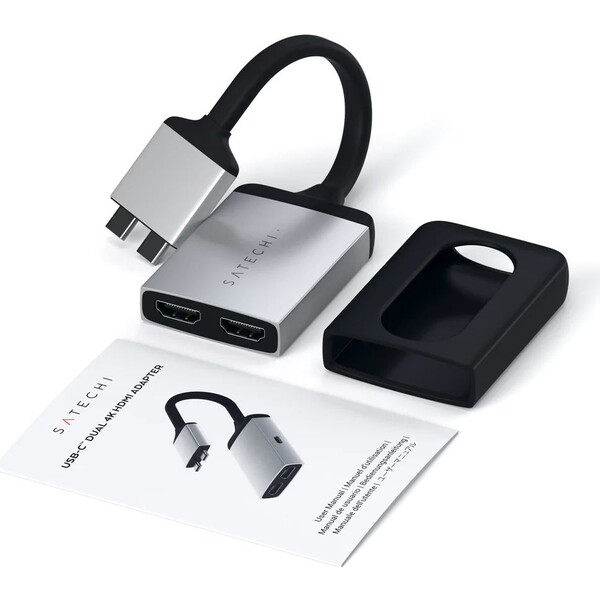 Satechi-Dual-HDMI-Adapter-stribrny