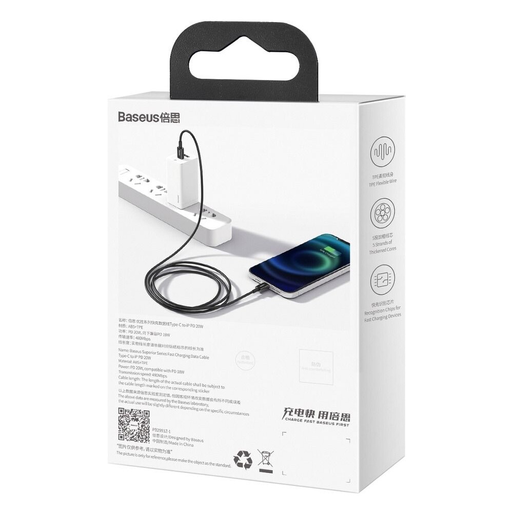 Baseus-Superior-USB-C-Lightning-napajeci-kabel-20W-2m-cerny
