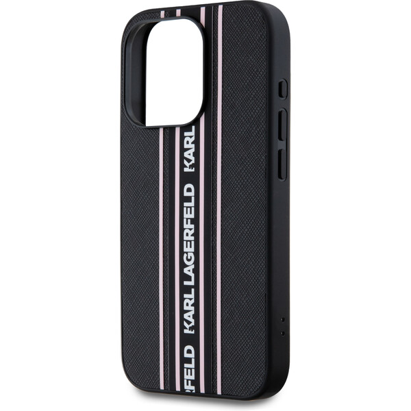 Karl-Lagerfeld-PU-Saffiano-Athleisure-Stripe-and-Strap-zadni-kryt-iPhone-15-Pro-Max-ruzovy