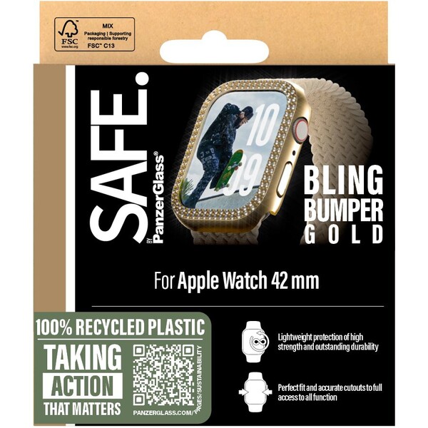 PanzerGlass-SAFE-Apple-Watch-10-11-42mm-bumper-trpytive-zlaty-ramecek