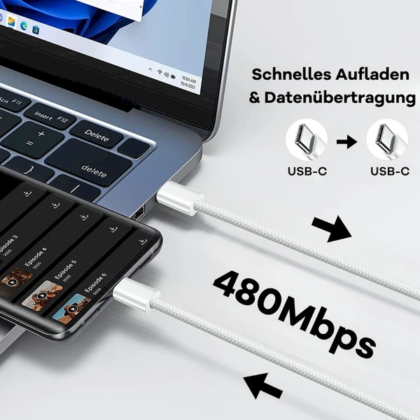 Cubenest-Braided-USB-C-USB-C-napajeci-kabel-60W-1m-barevne-4ks