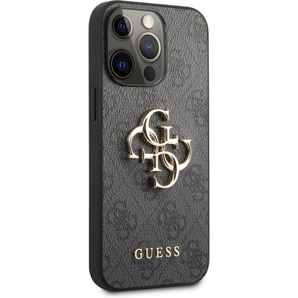 Guess-PU-4G-Metal-Logo-Case-iPhone-13-Pro-sedy
