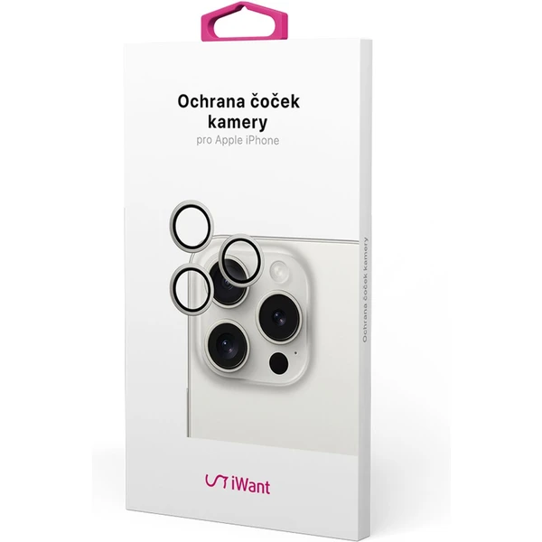 iWant ochrana čoček na kameru iPhone 15 Pro/15 Pro Max stříbrná - Ochranné folie a skla - Obrázek E1P1000O01