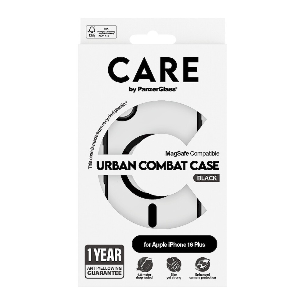 PanzerGlass-CARE-kryt-Apple-iPhone-16-Plus-MagSafe-Urban-Combat-cerny-cerny