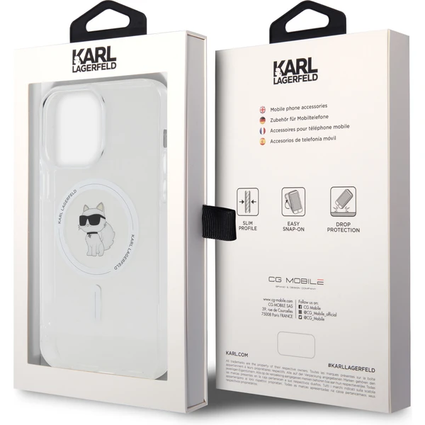 Karl Lagerfeld IML Choupette MagSafe Kryt iPhone 15 Pro Max čirý - Pouzdra - Obrázek E3X4000701