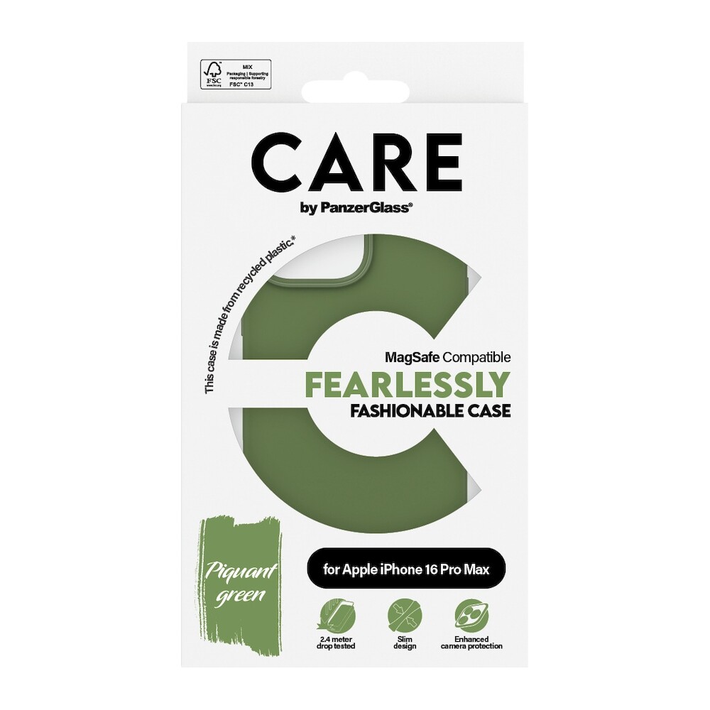 PanzerGlass-CARE-kryt-Apple-iPhone-16-Pro-Max-MagSafe-Fearlessly-zeleny