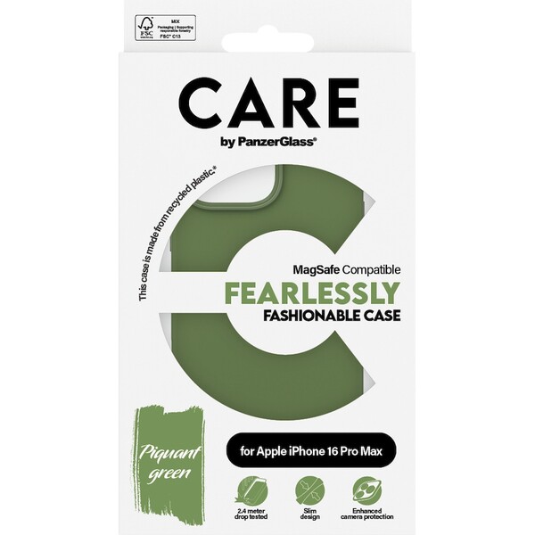 PanzerGlass-CARE-kryt-Apple-iPhone-16-Pro-Max-MagSafe-Fearlessly-zeleny
