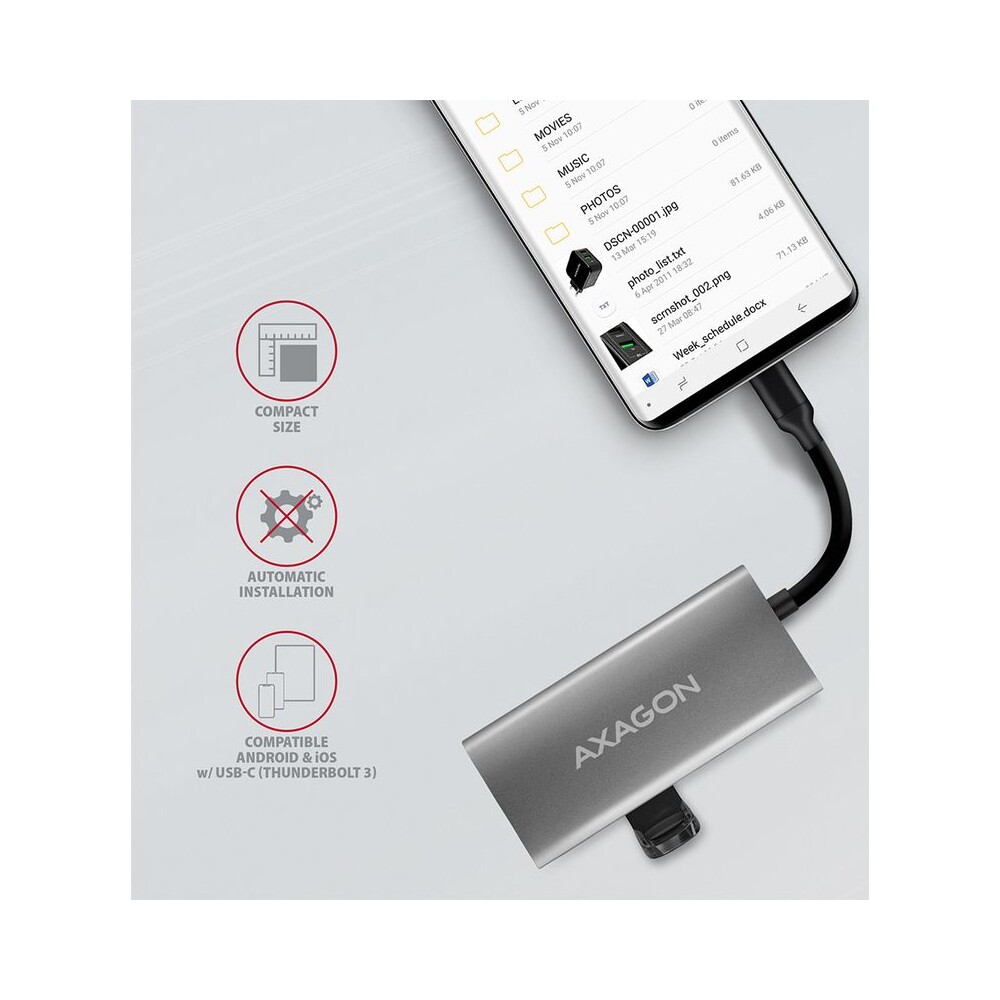 AXAGON-HMC4G2-USBC-3-2-Gen-2-10-Gbps-hub-w-2x-USBA-2x-USBC-13cm-USBC-cable