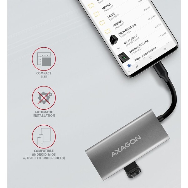 AXAGON-HMC4G2-USBC-3-2-Gen-2-10-Gbps-hub-w-2x-USBA-2x-USBC-13cm-USBC-cable
